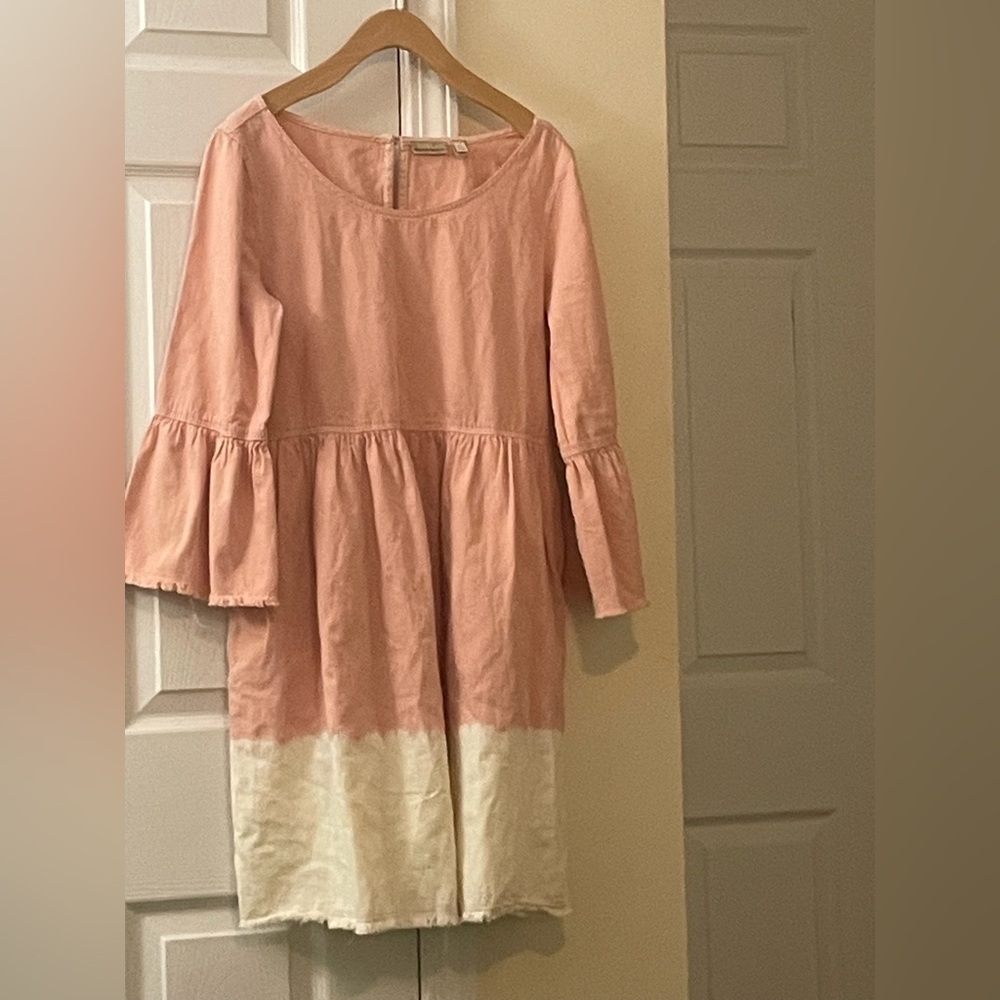 HOLDING HORSES Pink and Cream Casual Kids Dress